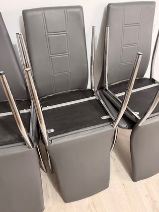 Juego de 6 sillas de comedor grises