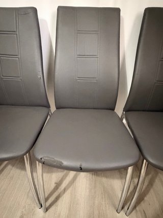 Juego de 6 sillas de comedor grises