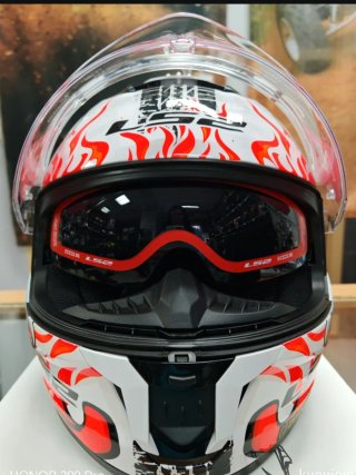 Casco LS2 Stream II Inferno Blanco/Azul. Nuevos!!