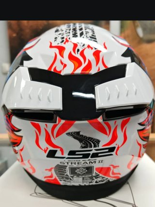 Casco LS2 Stream II Inferno Blanco/Azul. Nuevos!!