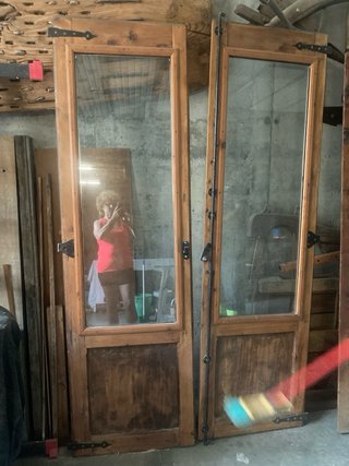 Puertas antiguas de madera y cristal para balcon