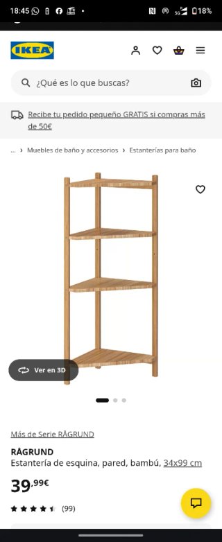 Estantería Esquinera Ikea RÅGRUND Bambú