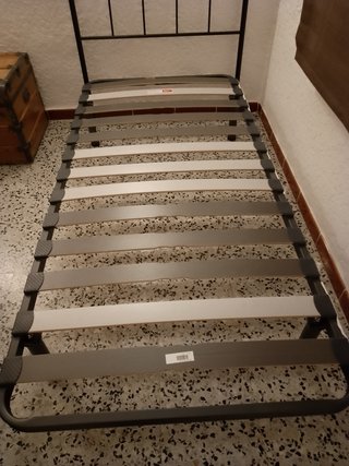 Somier, cabezal de hierro y colchón 90x190