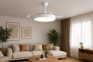 Ventilador de techo retráctil blanco