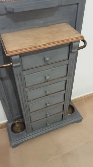 Mueble de entrada Vintage madera y metal