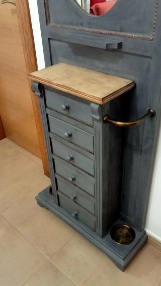 Mueble de entrada Vintage madera y metal