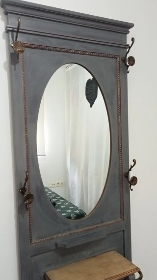 Mueble de entrada Vintage madera y metal