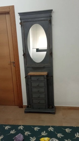 Mueble de entrada Vintage madera y metal