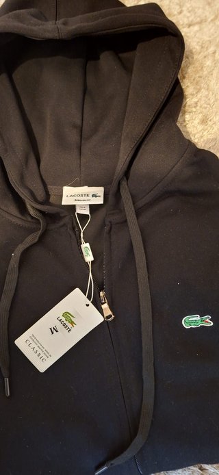 Chaqueta Lacoste Negra con Capucha Talla M