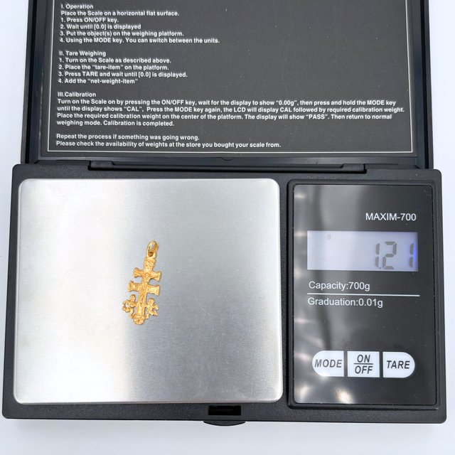 Colgante Oro 18K, Cruz Caravaca, 1.21gr