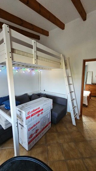 Cama Loft Madera Maciza con Colchón