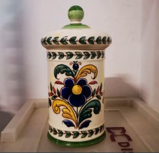 Albarelo Farmacia Antiguo Cerámica Floral