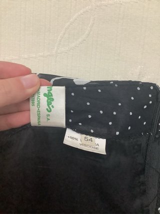 Falda estampada El Corte Inglés talla 54 negra