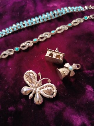 Vintage: Pulseras y Broche Mariposa