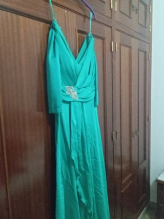 Vestido fiesta verde talla 44