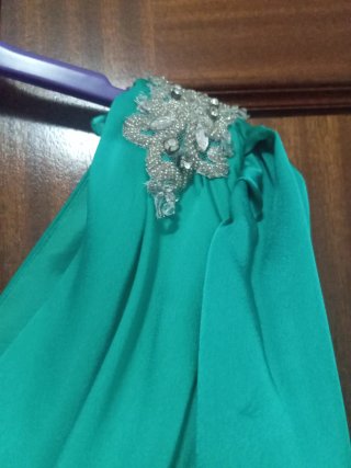 Vestido fiesta verde talla 44