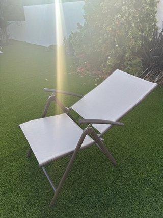 4 Sillas de Jardín Reclinables cafe- Gris