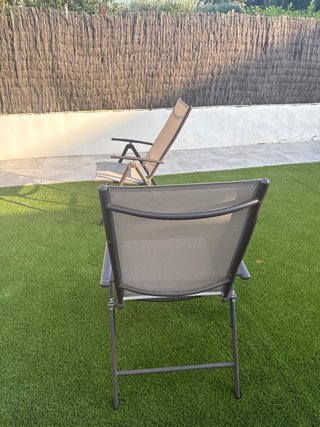 4 Sillas de Jardín Reclinables cafe- Gris