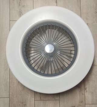 Lampara Ventilador Techo Plafón Blanco y Gris