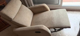 2 Sillones Reclinables Tela Beige/Gris