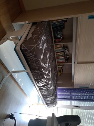 Cama abatible de 90cm con mueble y librería