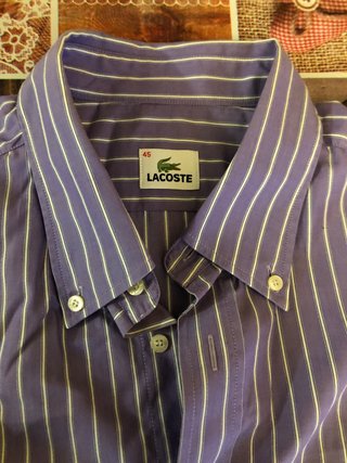 Camicia Lacoste a righe viola taglia 46