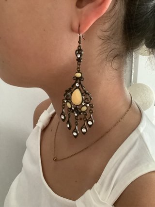 Pendientes largos estilo vintage con cristales