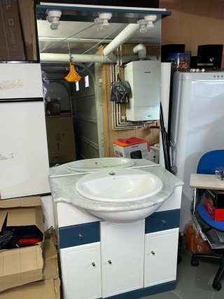 Mueble de baño 80cm con lavabo y espejo