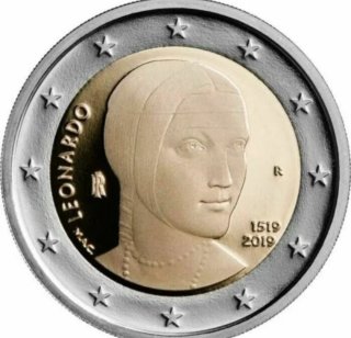 MONEDA CONMEMORATIVA 2€ ITALIA 2019. DA VINCI