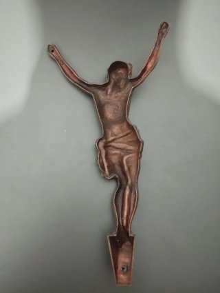 Cristo de bronce o latón bronceado