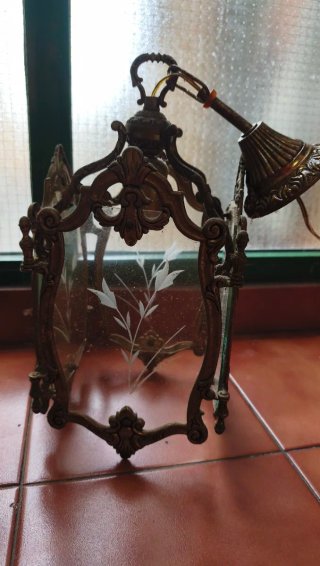 Lampade in ferro battuto vintage con cristalli