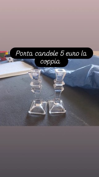 Porta candele cristallo 5 euro coppia