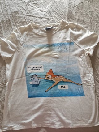 Camiseta Zara Blanca Bambi Personal Trainer
