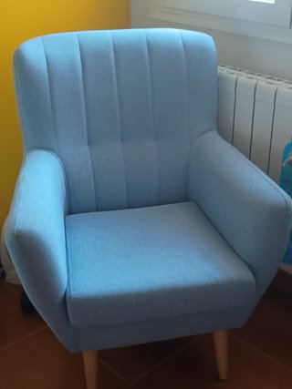 Sillón azul de tela