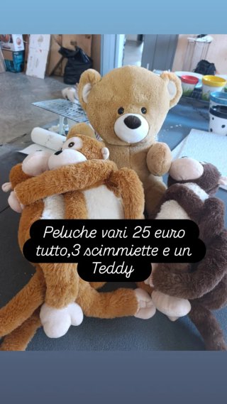 Peluche Teddy e 3 scimmiette