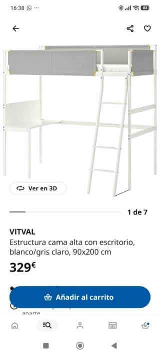 Cama juvenil con barrera protectora