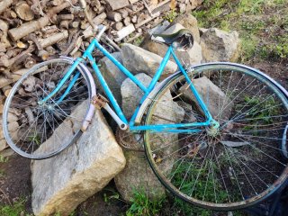 Bicicleta azul vintage