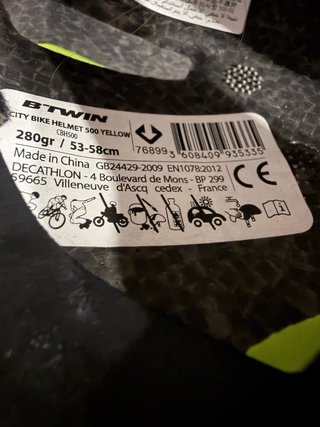 Casco B'TWIN City 500 Amarillo Flúor