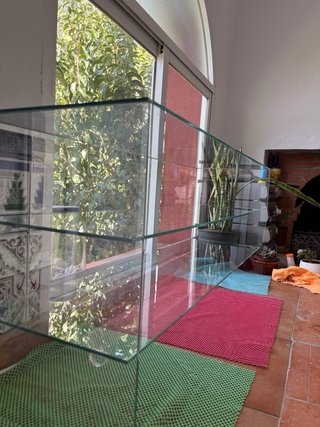 Vitrina de cristal con 2 baldas