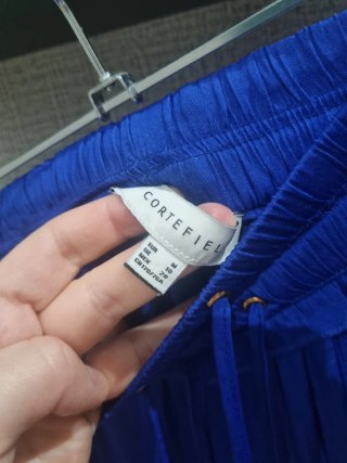 Falda larga azul Cortefiel