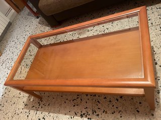 Mesa de centro madera y cristal
