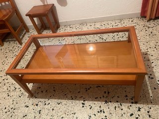 Mesa de centro madera y cristal
