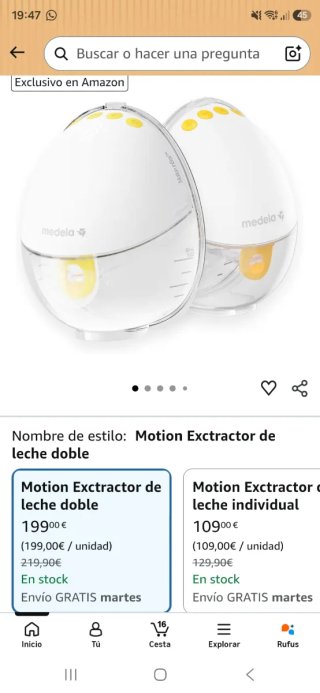Sacaleches Medela Motion InBra Doble