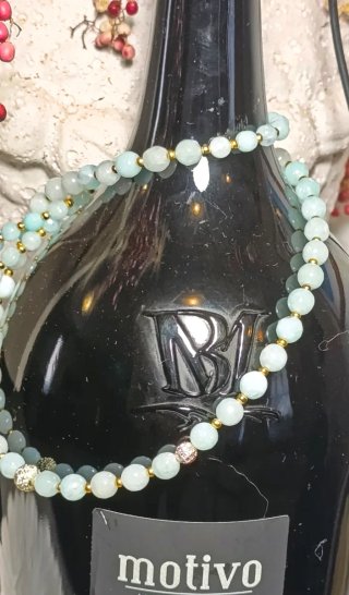 Collana Acquamarina e Giada Celeste Zircon