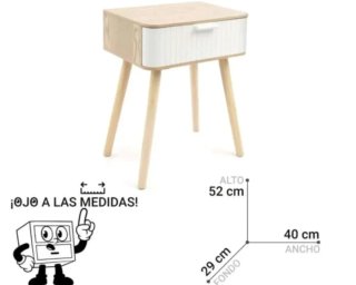 Juego 2 Mesitas Noche Madera Modernas