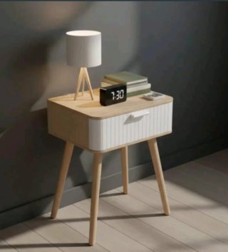 Juego 2 Mesitas Noche Madera Modernas