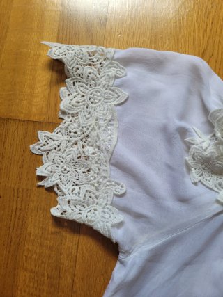 Blusa Zara Hombros Caídos Encaje Talla S
