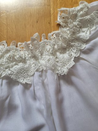 Blusa Zara Hombros Caídos Encaje Talla S