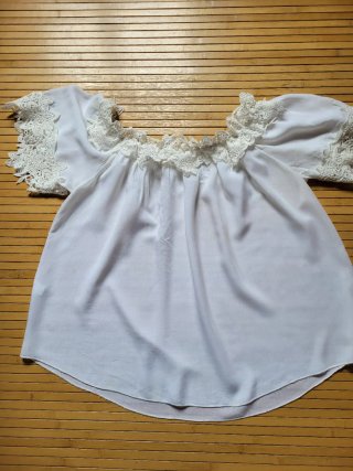 Blusa Zara Hombros Caídos Encaje Talla S
