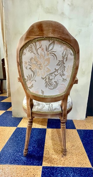 Silla Antigua Estilo Luis XVI Madera y Tela